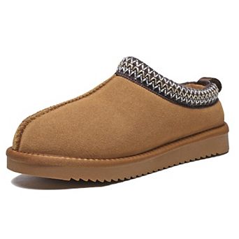 Womens Genuine Suede Fuzzy Winter Warm Slippers House Shoes