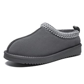 Womens Genuine Suede Fuzzy Winter Warm Slippers House Shoes