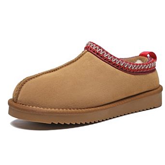 Womens Genuine Suede Fuzzy Winter Warm Slippers House Shoes
