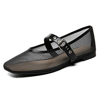 Women Mesh Mary Jane Ballet Flats Shoes