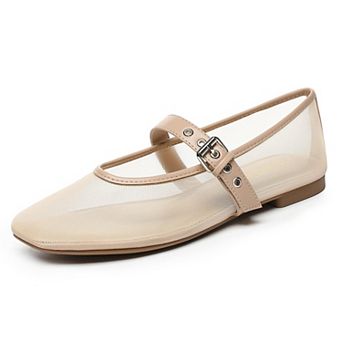 Women Mesh Mary Jane Ballet Flats Shoes