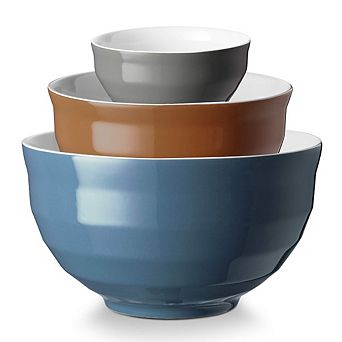Stable Easy-Grip Ceramic Prep Bowls Space Saving Stackable Design