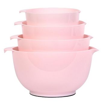 4 pc Nesting Plastic Mixing Bowls with Pour Spouts Multi Quart Sizes