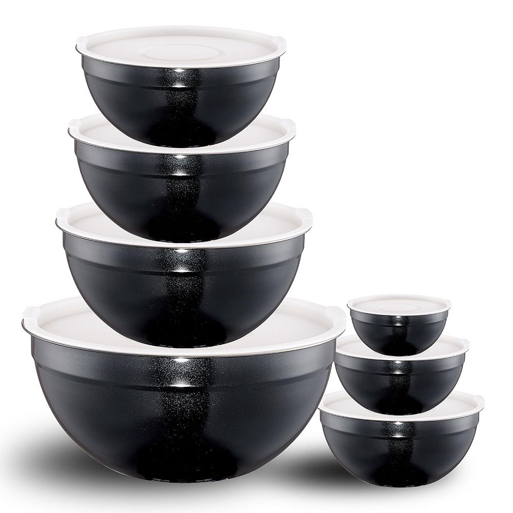 Non-Slip Base Metal Prep Storage Bowls With Matching Lids