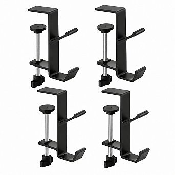 4-Pack Adjustable Mantel Stocking Holders 2-in-1 Double Hook No Drill Christmas Decor Hangers