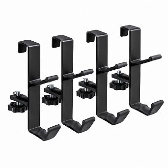 4-Pack Adjustable Mantle Stocking Holders 2-in-1 Dual Hook No Drill Garland Hangers