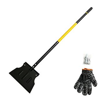 49 in Heavy-Duty Ice Shovel with Flat Carbon Steel Blade for Snow, Ice, Weed Clearing and Driveways