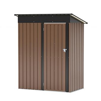 Decksplore 5 x 3 FT Outdoor Storage Shed Galvanized Steel Tool Shed Ideal for Backyard Patio