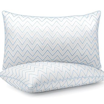 Cooling Bed Pillows Queen Size Set of 2, Breathable Down Alternative Microfiber Pillows for Bed