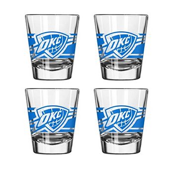 Logo Brands Oklahoma City Thunder Four-Piece Stripe Shot Glass Set