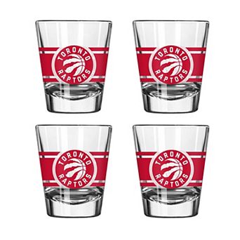 Logo Brands Toronto Raptors Four-Piece Stripe Shot Glass Set