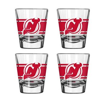 Logo Brands New Jersey Devils Four-Piece Stripe Shot Glass Set
