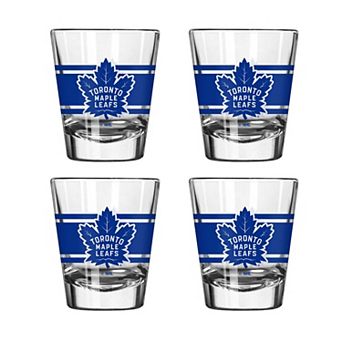Logo Brands Toronto Maple Leafs Four-Piece Stripe Shot Glass Set