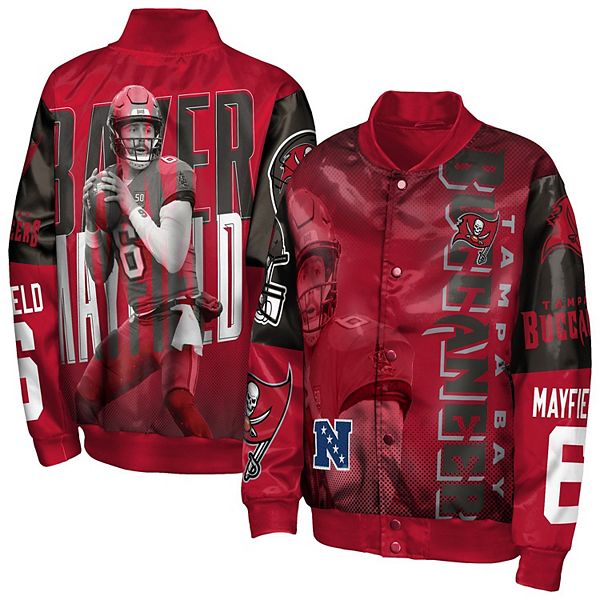 Youth Outerstuff Baker Mayfield Red Tampa Bay Buccaneers Legendary Full-Snap Satin Jacket