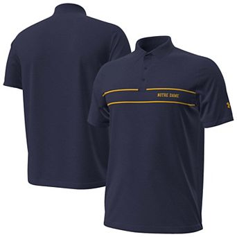 Men's Under Armour Navy Notre Dame Fighting Irish 2026 Sideline Playoff Chest Stripe Polo
