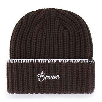 Women's '47 Brown Brown Bears Blanket Stitch Cuff Knit Hat