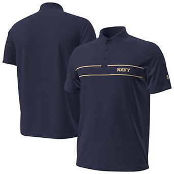 Men's Under Armour Navy Navy Midshipmen 2026 Sideline Playoff Chest Stripe Polo