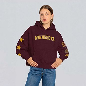 Women's Hype and Vice Maroon Minnesota Golden Gophers Cropped Spirit Hoodie