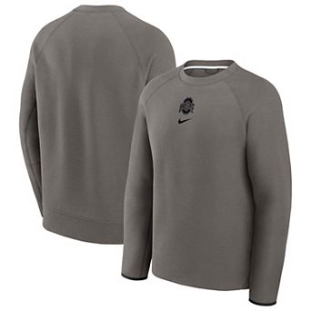 Men's Nike Stone Ohio State Buckeyes Tech Fleece Raglan Sweatshirt
