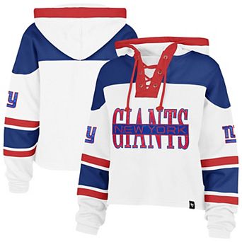 Women's '47 White New York Giants Cut Thru Superior Lacer Hoodie