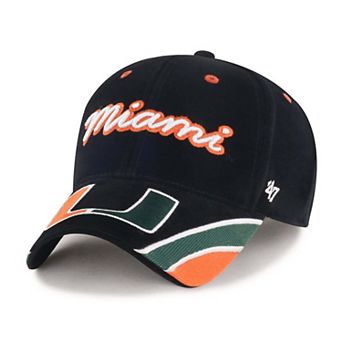 Women's '47 Black Miami Hurricanes Velvet Denim Script MVP Adjustable Hat