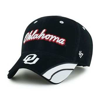 Women's '47 Black Oklahoma Sooners Velvet Denim Script MVP Adjustable Hat