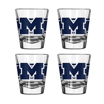 Logo Brands Michigan Wolverines Four-Piece Stripe Shot Glass Set