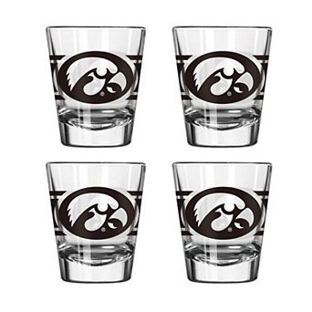 Logo Brands Iowa Hawkeyes Four-Piece Stripe Shot Glass Set
