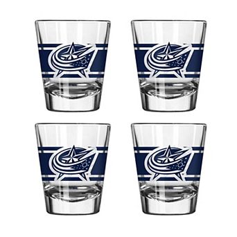 Logo Brands Columbus Blue Jackets Four-Piece Stripe Shot Glass Set