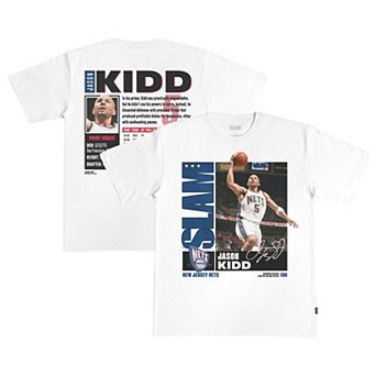Unisex SLAM Jason Kidd White New Jersey Nets Top 500 Heavy T-Shirt