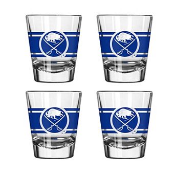 Logo Brands Buffalo Sabres Four-Piece Stripe Shot Glass Set