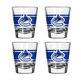 Logo Brands Vancouver Canucks Four-Piece Stripe Shot Glass Set