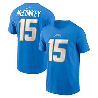 Men's Nike Ladd McConkey Powder Blue Los Angeles Chargers Name & Number T-Shirt