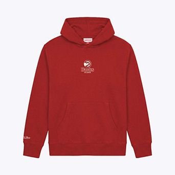 Men's Mitchell & Ness Red Atlanta Hawks Core Fleece Hoodie
