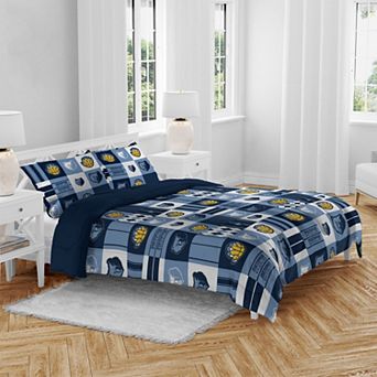 Pegasus Memphis Grizzlies Patchwork Plaid Three-Piece Full/Queen Bed in a Bag Set