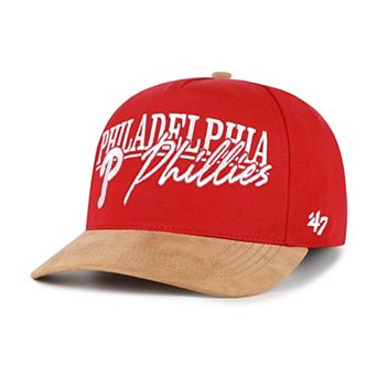 Men's '47 Red/Light Brown Philadelphia Phillies Scribe Line Hitch Adjustable Hat