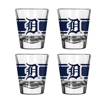 Logo Brands Detroit Tigers Four-Piece Stripe Shot Glass Set