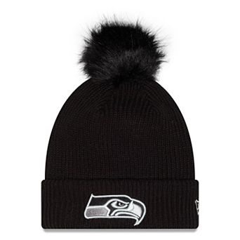 Women's New Era Black Seattle Seahawks 2026 Salute To Service Cuffed Knit Hat with Pom