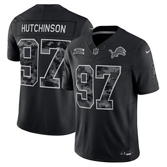 Men's Nike Aidan Hutchinson Black Detroit Lions 2026 Salute to Service Stitched Limited Jersey