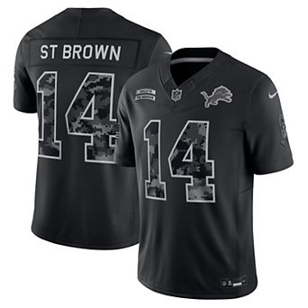 Men's Nike Amon-Ra St. Brown Black Detroit Lions 2026 Salute to Service Stitched Limited Jersey