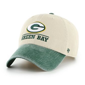 Men's '47 Natural Green Bay Packers Logo Line Clean Up Adjustable Hat