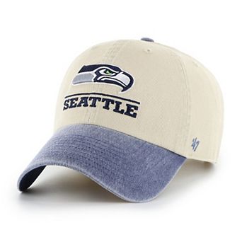 Men's '47 Natural Seattle Seahawks Logo Line Clean Up Adjustable Hat