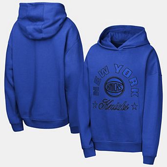 Girls Youth Outerstuff Blue New York Knicks Oversized Advanced Step Hoodie