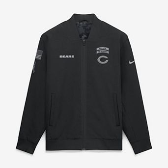 Men's Nike Black Chicago Bears 2026 Salute to Service Sideline Full-Zip Bomber Jacket