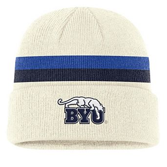 Men's Nike Cream BYU Cougars Legacy Lettered Cuffed Knit Hat