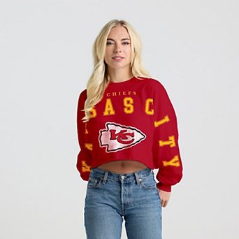 Women's Spirit Jersey Red Kansas City Chiefs Cropped Long Sleeve T-Shirt