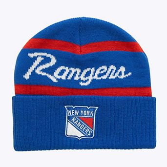 Men's Mitchell & Ness Blue New York Rangers Head Coach Cuffed Knit Hat