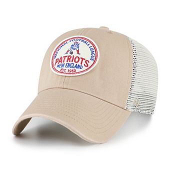 Men's '47 Khaki New England Patriots Throwback Felton Clean Up Adjustable Hat