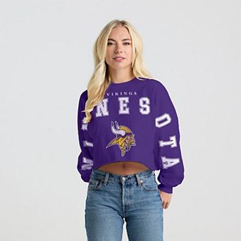 Women's Spirit Jersey Purple Minnesota Vikings Cropped Long Sleeve T-Shirt