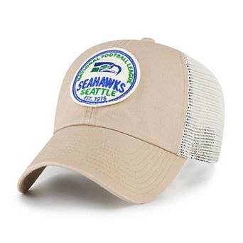 Men's '47 Khaki Seattle Seahawks Throwback Felton Clean Up Adjustable Hat